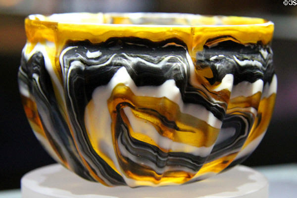 Roman ribbed glass bowl (1stC) at Kunsthistorisches Museum. Vienna, Austria.