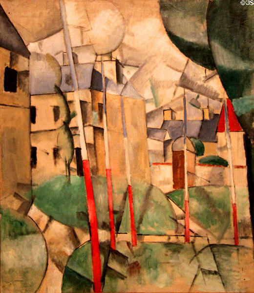 Landscape painting (1911-2) by Fernand Léger at Museum Moderne Kunst. Vienna, Austria.