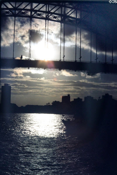 Silhouette of Harbour Bridge & skyline of Sydney. Sydney, Australia.