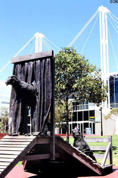 Sheep sculpture in front of Sydney Convention Center. Sydney, Australia.