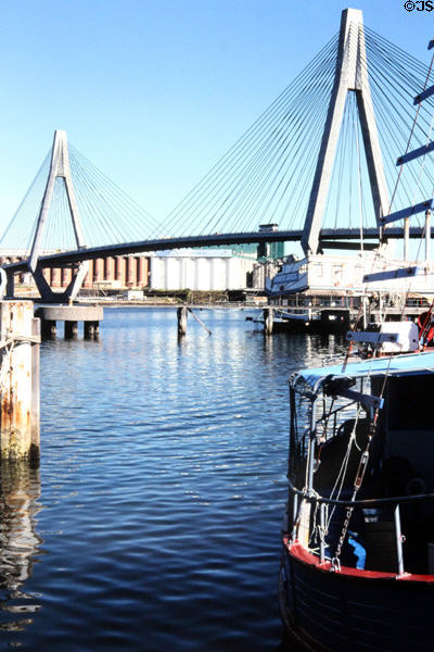 Suspension bridge over Blackwattle Bay. Sydney, Australia.