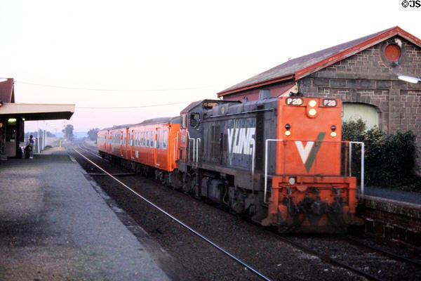 Countryside train north of Melbourne. Melbourne, Australia.