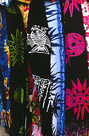 Colorful cloth at Straw Market. Nassau, The Bahamas.