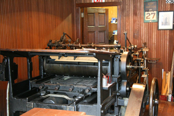 Printing press at Burnaby Village Museum. Burnaby, BC.