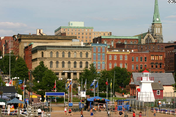 Market Square with heritage buildings on Prince William St. Saint John, NB.