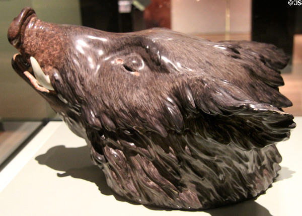Faience boar's head tureen (1748-54) from Strasbourg, France in private collection. ON.
