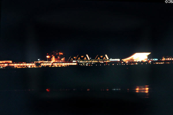Expo 67 skyline at night. Montreal, QC.
