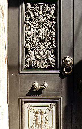 Typical door in Mantanzas. Cuba.
