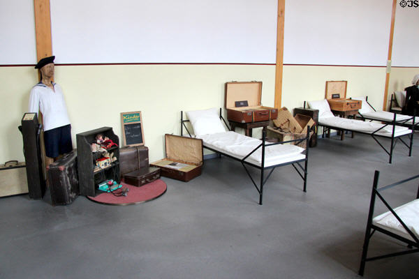 Representation of dormitory used before sailing at Emigration Museum BallinStadt. Hamburg, Germany.