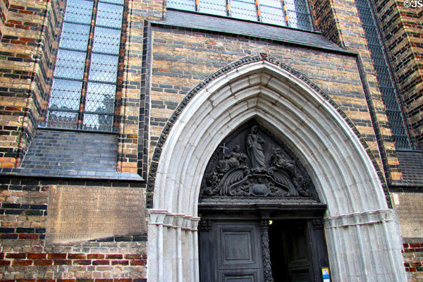 Entrance arch at St Mary's Church. Rostock, Germany.