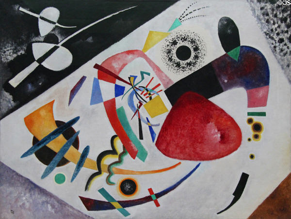 Red Spot II painting (1921) by Wassily Kandinsky at Lenbachhaus. Munich, Germany.