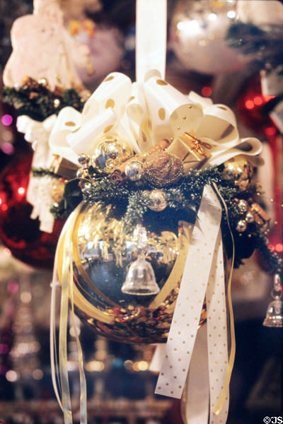 Christmas ornament for sale at Christmas Market on City Hall square. Nuremberg, Germany.