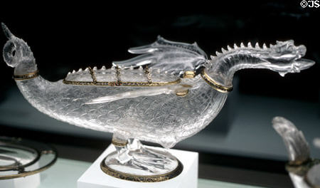 Basilisk rock crystal vessel (end 16thC) in Prado Museum. Madrid, Spain.