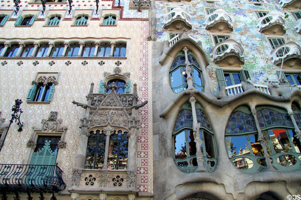 Casa Amatller & Casa Batlló on Passeig de Gràcia. Barcelona, Spain.