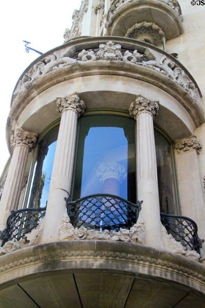 Corner bay of Casa Lleó Morera. Barcelona, Spain.