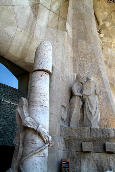 Design details of Passion Facade at Sagrada Familia. Barcelona, Spain.