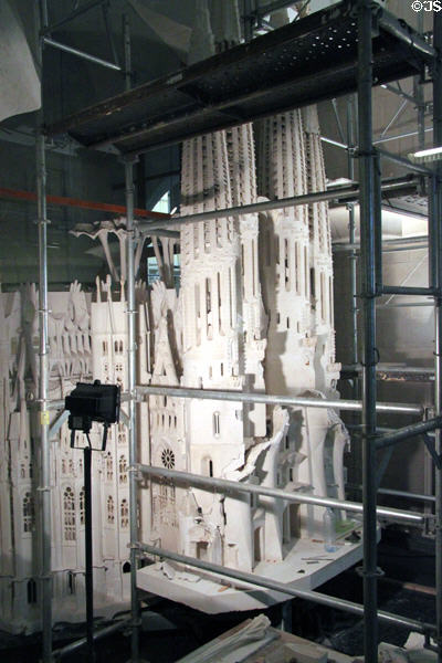 Working model in workshop at Sagrada Familia. Barcelona, Spain.