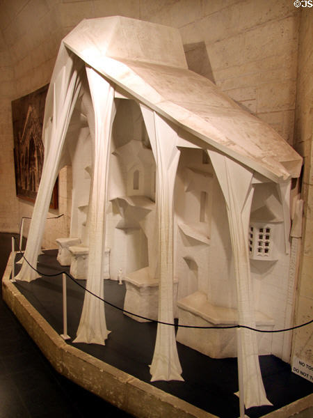 Model of the facade of the Passion Portico at Sagrada Familia. Barcelona, Spain.