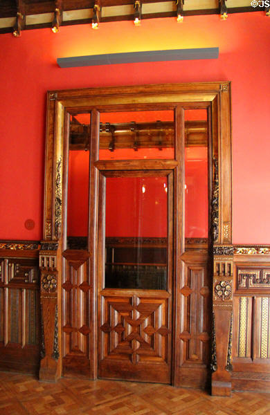 Doorway in reception hall at Palau Güell. Barcelona, Spain.
