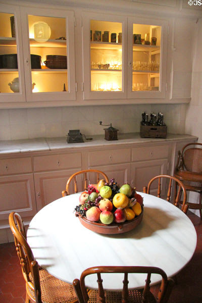 Kitchen in museum apartment at Casa Milà. Barcelona, Spain.