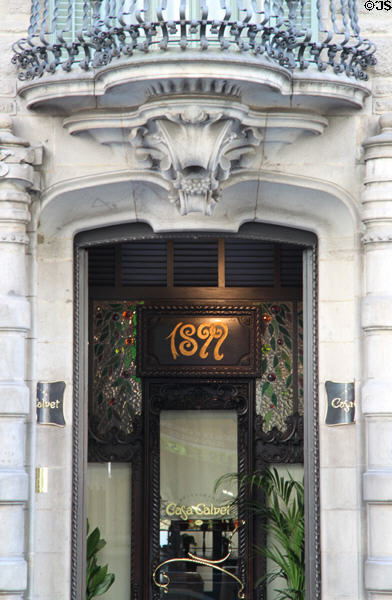 Door of Casa Calvet. Barcelona, Spain.