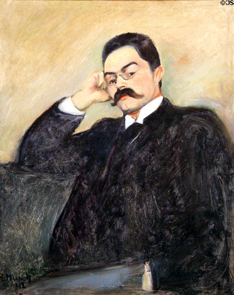 Portrait of Thor Lütken (1892) by Edvard Munch at Museu Nacional d'Art de Catalunya. Barcelona, Spain.