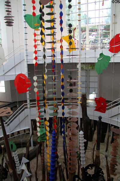 Hanging sculpture inside one of may buildings of Poble Espanyol (1929). Barcelona, Spain.