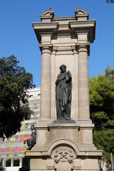 One of large collection of city sponsored sculptures (1928-9) in Plaça de Catalunya. Barcelona, Spain.