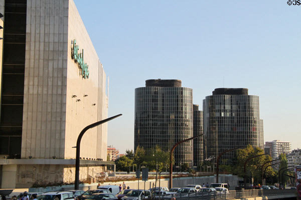 Trade Building Towers (1968) (13 floors) (Gran Via de Carles III). Barcelona, Spain. Architect: Jose Antonio Coderch & Manuel Valls Verges.