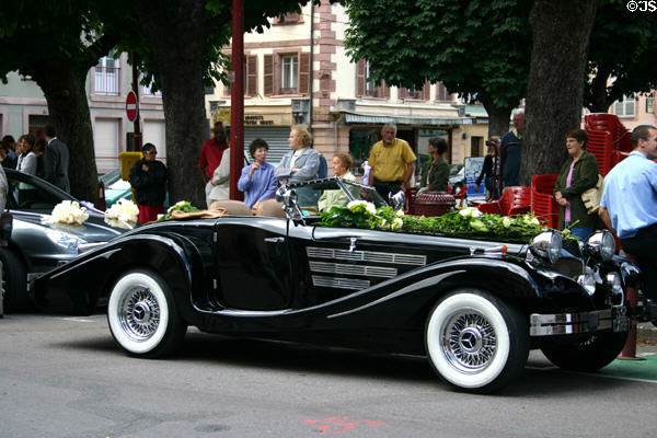 Antique car for wedding at Town Hall. Belfort, France.