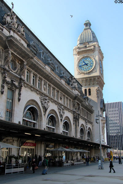 Entrance facade of Gare de Lyon. Paris, France.