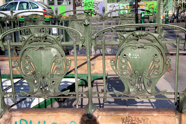 Art Nouveau Paris Metro stair railing panels. Paris, France. Architect: Hector Guimard.