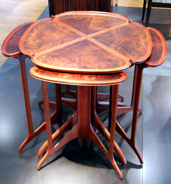 Nesting pedestal tables (c1913) by Eugène Gaillard of Paris at Museum of Decorative Arts. Paris, France.