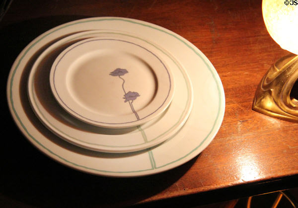 Maxim's table place setting at Maxim's Art Nouveau Collection 1900. Paris, France.