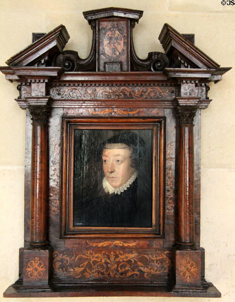 Catherine de Medici portrait painting (16thC) from the studio of François Clouet at Carnavalet Museum. Paris, France.