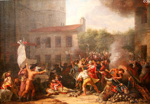 Marquis de Launay, Governor of Bastille, captured by his assailants July 14, 1789 painting (c1789) by Charles Thévenin at Carnavalet Museum. Paris, France.