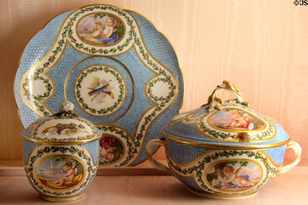 Sèvres serving pieces (1771) at Villa Ephrussi de Rothschild. Saint Jean Cap Ferrat, France.
