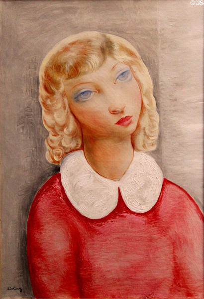 Portrait of a Young Girl painting by Moise Kisling at Nice Fine Arts Museum. Nice, France.