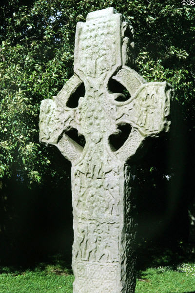 Tall Cross with biblical scenes at Kells. Ireland.