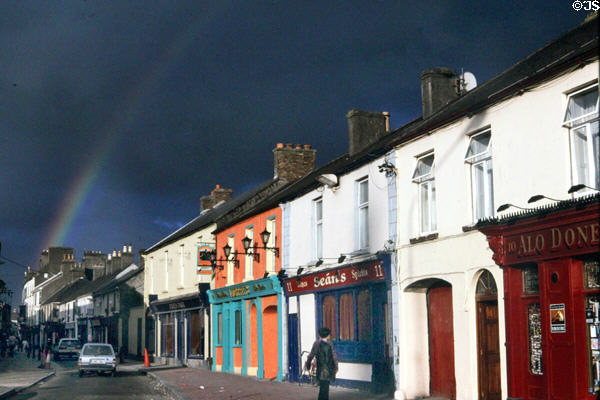 Rainbow at end of street in Portlaoise. Ireland.