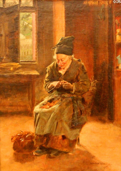 Interior of a Breton Cottage painting (1892) by Helen Mabel Trevor at National Gallery of Ireland. Dublin, Ireland.