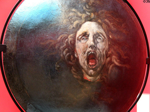 Shield with Head of Medusa painting (17thC) by unknown at National Gallery of Ireland. Dublin, Ireland.