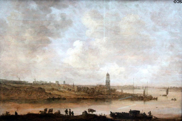 View of Rhenen painting (1644) by Jan van Goyen at National Gallery of Ireland. Dublin, Ireland.