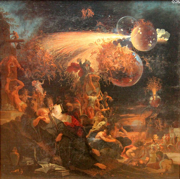 Temptation of St Anthony painting (1680s) by Domenicus van Wijnen at National Gallery of Ireland. Dublin, Ireland.