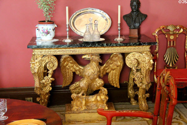 Dining room side table supported by eagle at Russborough House. Ireland.