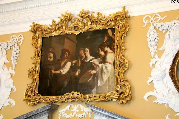 Triumph of David over Goliath painting copy of original by Guercino at Russborough House. Ireland.