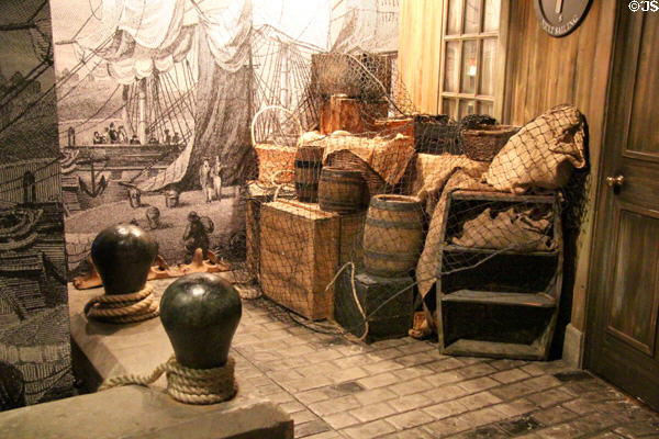 Reconstructed wharf at Dunbrody Famine Ship. New Ross, Ireland.