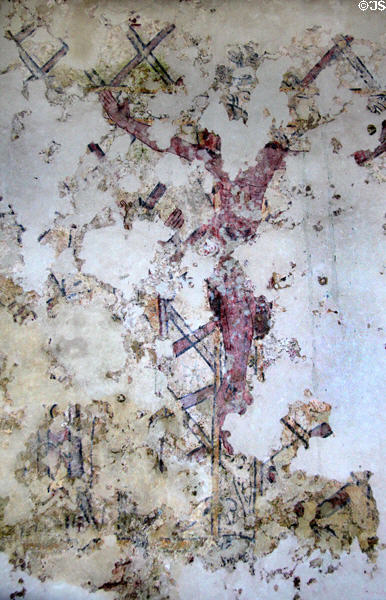 Remnants of fresco in cathedral at Rock of Cashel. Cashel, Ireland.