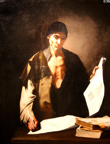 Archimedes painting (1st half 17thC) by José de Ribera at National Museum of History & Art. Luxembourg, Luxembourg.