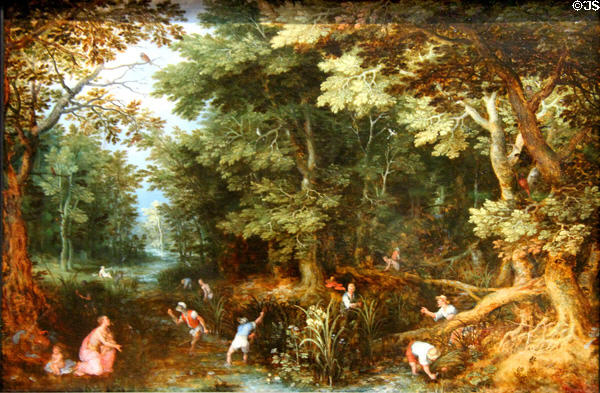 Latona & the Lycian Peasants painting (c1605) by Jan Brueghel Elder at Rijksmuseum. Amsterdam, NL.